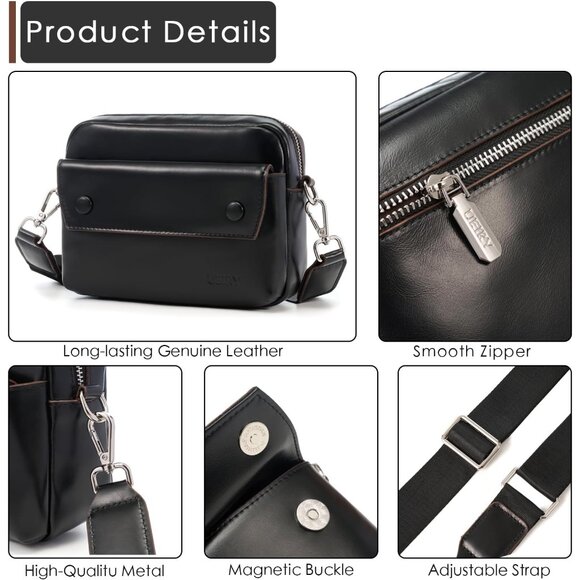 Chic Small Leather Shoulder Bag with Adjustable Strap - Perfect for Everyday Use - Picture 6 of 6